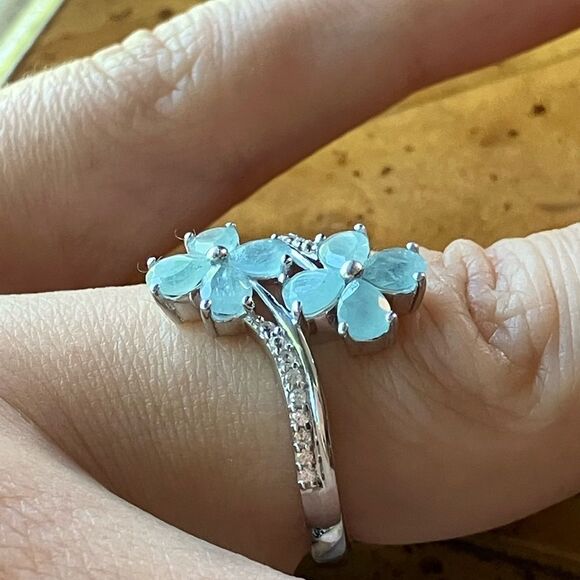 Natural Grandidierite Sterling Silver Artistic Ring Size 6.75 - Picture 3 of 9